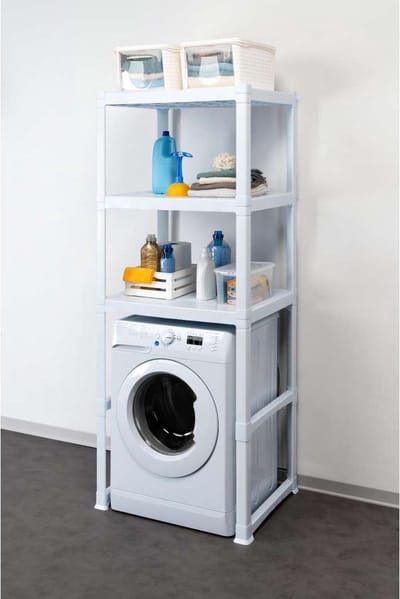 Opbergrek kunststof 3 planken - past over wasmachine - 75X60X184 cm