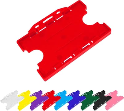 Dubbelzijdige ID-kaarthouder - Badgehouder ID-kaart - Identificatie tonen - Voor 2 kaarten - 86 x 54 mm - Rood