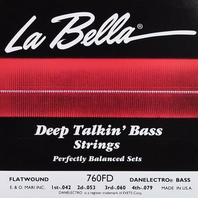 La Bella L-760FD Bassnaren Set Stainless Steel Flatwound voor Danelectro (042-079)