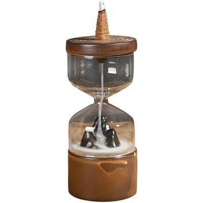 1 pièce Décor Zen Porte-encens à refoulement en céramique coupe-vent Feng Shui porte-bonheur Cadeau fait main Mini paysage Bricolage Décoration de maison - Sans encens