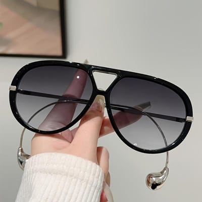 1 stuks Dames Oversized Retro Bril met Gegradueerde Glazen & Metalen Pootjes - Mode Decoratieve Bril voor Dames Veelzijdig voor Casual & Formele Outfits