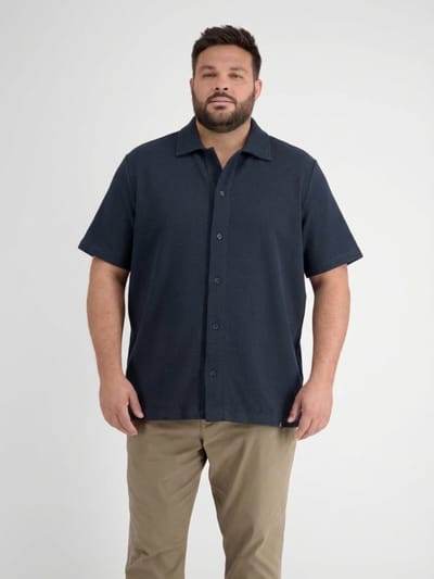 LERROS Poloshirt met doorlopende knoopsluiting, grote maten , Maat: 3XL , Kleur: CLASSIC NAVY , 85% katoen, 12% polyester, 3% elastaan