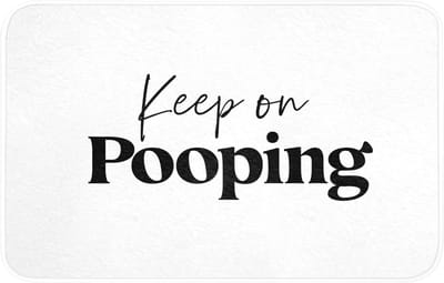 WC mat 80x50 cm - Antislip - Spreuken - Keep on pooping - Wit - Quotes - Toiletmat - Vloermat - Douchemat - Toilet tapijt - Toiletmatten