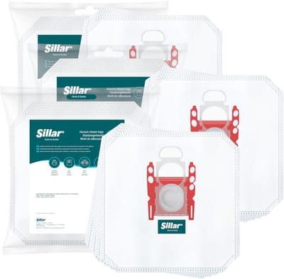 Sillar Stofzuigerzakken synthetisch - anti-allergeen - 5 filterlagen - vervanging voor BBZ41FGALL - geschikt voor stofzuigers Bosch GL30 GL45 GL50 GL80 Serie 2 4 6, Siemens - 12 stuks