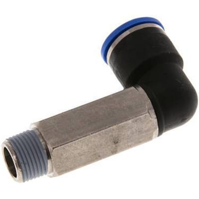 14mm x R3/8'' 90 graden L-verbinding Messing/PA 66 Insteekfitting Buitendraad Lange Huls Draaibaar NBR