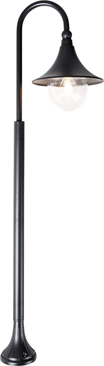 QAZQA daphne - Klassieke Dimbare LED Smart Staande Buitenlamp | Staande Lamp voor buiten incl. wifi met Dimmer - 1 lichts - H 125 cm - Zwart - Buitenverlichting