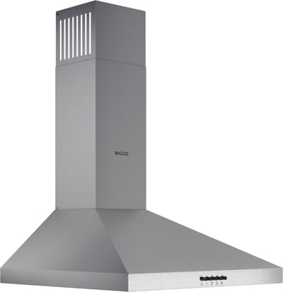 Wiggo WE‑D530P(X) – Wandschouw Afzuigkap 50 cm – Roestvrijstaal – 300 m³/h – Knoppenbediening – LED Verlichting – 5 jaar garantie