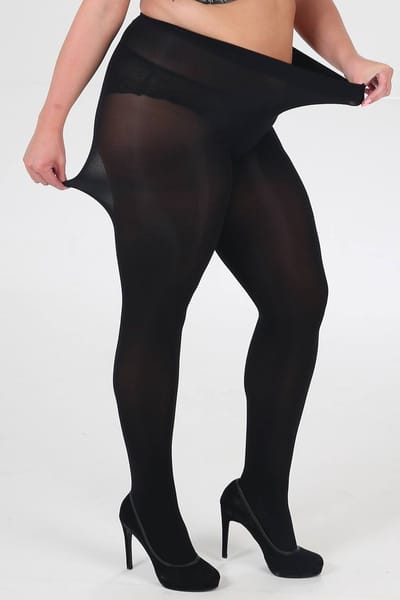 Panty grote maat 90 denier zwart 48-50 Pamela Mann
