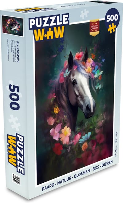 Puzzel Paard - Natuur - Bloemen - Bos - Dieren - Legpuzzel - Puzzel 500 stukjes