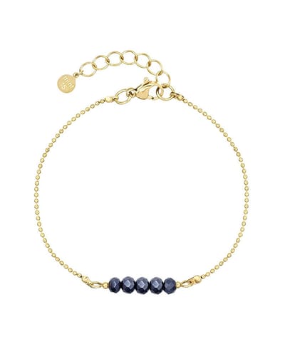 Mint15 Armband 'Little Sparkles' - Donkerblauw - Goudkleur RVS/Stainless Steel