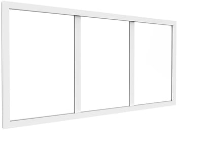 Vente-unique Bovenraam werkplaatsstijl van gepoedercoat aluminium - L83 x H40 cm - Wit - BAYVIEW