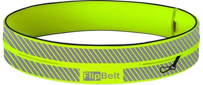 FlipBelt Classic Reflecterend - Running Belt – Hardloopriem voor Telefoon, Water en Meer – Unisex – Neon Geel - S