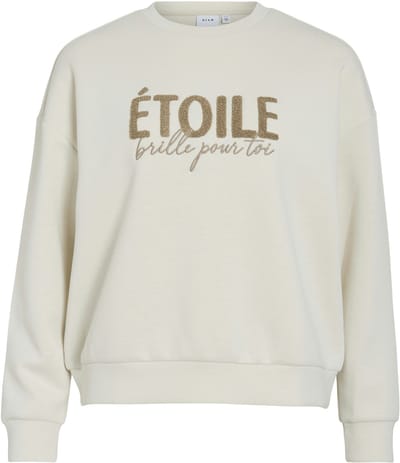 Vila Trui Vireflect O-neck L/s Frotte Sweat T 14117312 Birch/nomad Dames Maat - M