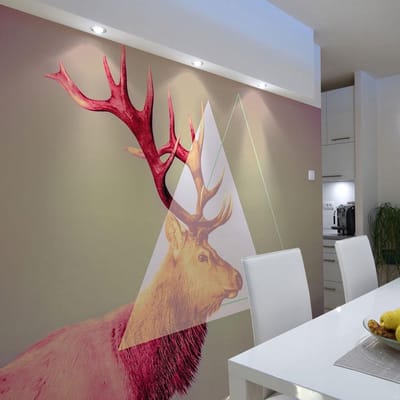 Fotobehang - deer (graphic pattern)
