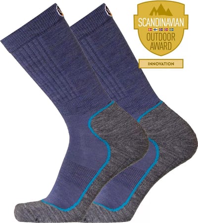 UphillSport - 2-Pack - Repo Wandelsokken - Merino/Tencel - 4-Laags - Heren / Dames - grijs / blauw - 35-38 - 9549