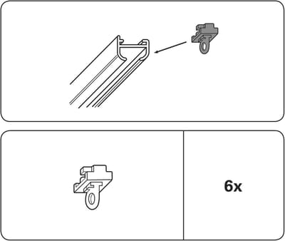 Stopper voor aluminium gordijnrails 13 mm - Zwarte kunststof stoppers voor gordijnen - 6 stuks