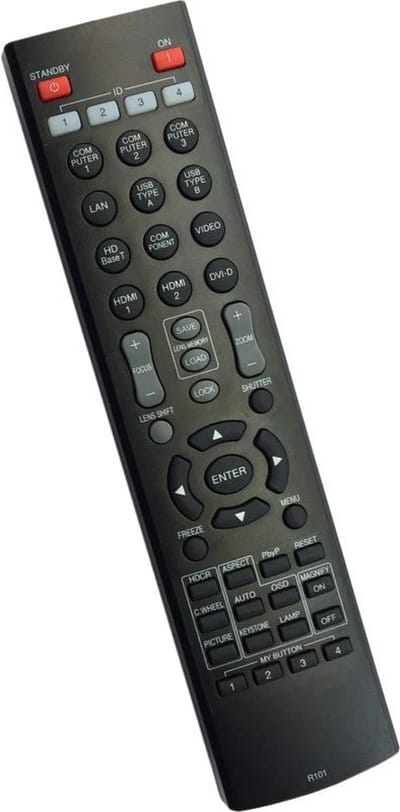 Afstandsbediening geschikt voor de HITACHI CP-WU9100B beamer, vervangt R102 / HL02804
