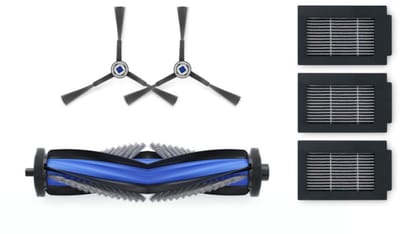 ECOVACS - DEEBOT T50 Max familie - Standard Service Kit - 1x Hoofdborstel (rubber) 2x Zijborstels (wit) 3x Antibacteriële Filters