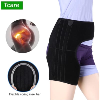 Tcare Verstelbare Heupbrace Sciatica Pijnverlichting Lies Compressie Ondersteuning Wrap voor Gezondheidszorg M - waist up to 80cm black