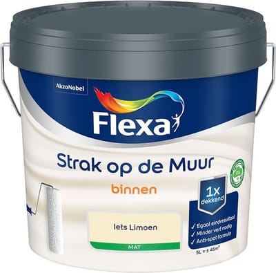 Flexa - Strak Op De Muur Binnen Mat - Iets Limoen - Mengverf - 5 L