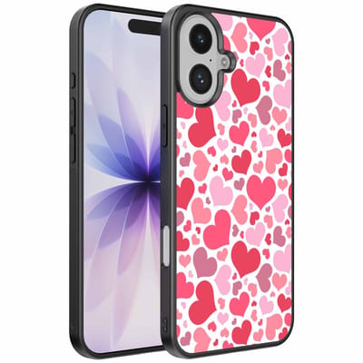Geschikt voor iPhone 17 Telefoonhoesje met Hartjes Print - Hearts Design TPU Backcover Case - Kinder Hoesje met Hartjes Design - Smartphonica geschikt voor iPhone 17