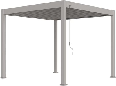 Orion Comfort terrasoverkapping - 300x300cm - Lichtgrijs - Aluminium / Metaal / Vrijstaande / Luxe overkapping - Tuinprieel / Carport / Veranda / Pergola