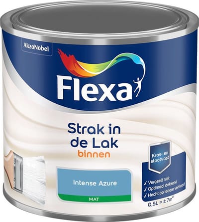 Flexa - Strak In De Lak Binnenlak Mat - Intense Azure - Mengverf - 500 Ml
