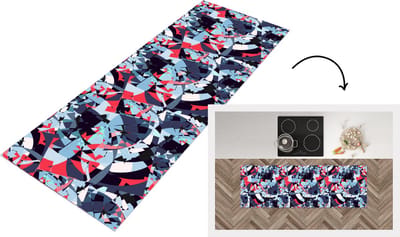 Keukenloper - Loper keuken - Patroon - Abstract - Versiering - 150x50 cm - Keukenloper vinyl