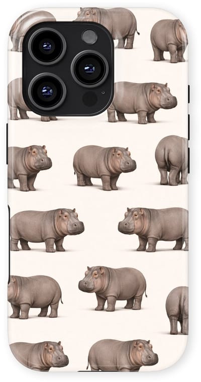 Safari Tough Case geschikt voor iPhone 16 Pro | Premium hoesje met Safari Dieren Design | Geschikt voor Mag | Dieren Print Backcover geschikt voor iPhone 16 Pro Nijlpaard