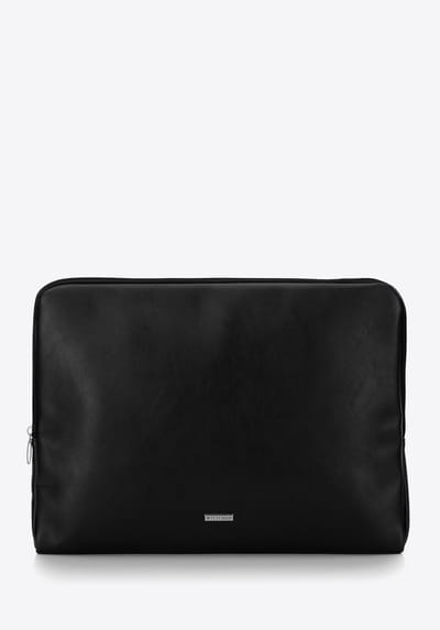 Wittchen Dameskoffer met hoes voor een 15, 6'' laptop, zwart en zilver, eco-leer
