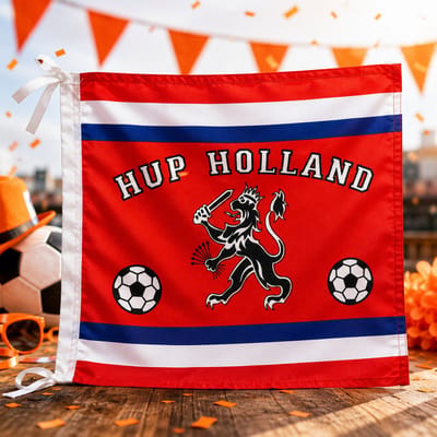 Nederland Bootvlag 40 x 40 cm – Hup Holland Supportersvlag – Rood Wit Blauw – Nylon Vlag voor Boot, Sloep, Tuin & EK/WK