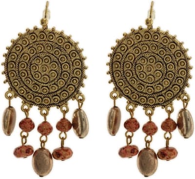 Behave - Oorbellen goudkleur hangers 6 cm - bohemian sierstijl