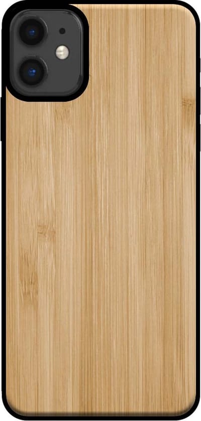 Smartphonica Telefoonhoesje voor iPhone 11 met houten look - backcover bamboo kunsthout hoesje - Bruin geschikt voor iPhone 11