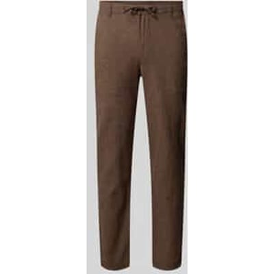 regular fit stoffen broek van katoen-linnenmix