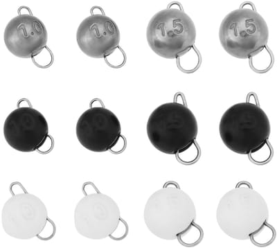 Dailygoods- Visgewichten 12 Stuks - Tungsten Cheburashka - 1g/1.5g - Geschikt voor Zoetwater/Zoutwater - Wolfraam - Diverse Kleuren - Vislood