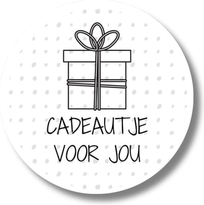 20 x Cadeaustickers Cadeautje Voor Jou | Traktatie | Leuk Verpakt | Verjaardag | Sluitstickers | 40 mm Rond