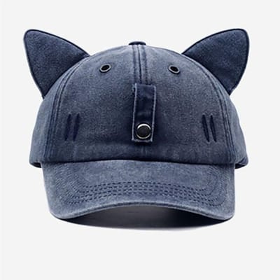 Mode Schattige Kattenoren Baseballpet Casual Zonneklep Eendenbek Hoed Ademend Verstelbare Zonnehoeden Buiten black