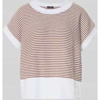 T-shirt van puur katoen in tricotlook model 'Kipe'