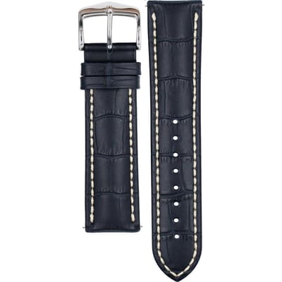 Hirsh Horlogeband -  Modena Donkerblauw  - Leer - 24 mm