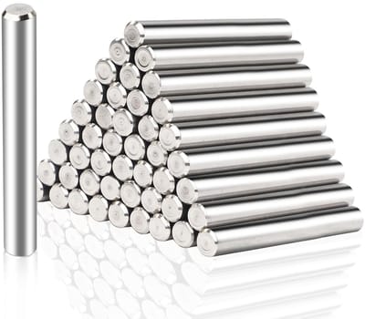 Set van 40 cilindervormige potloden van roestvrij staal, 6 x 40 mm, perfect voor bureau-organisatie en creatieve projecten.