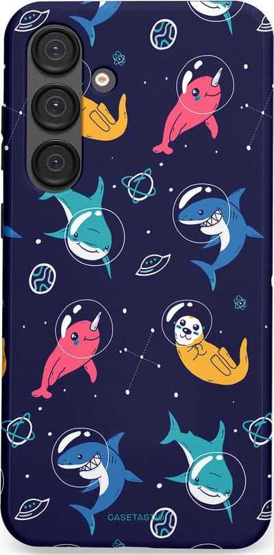 Casetastic Hoesje Geschikt voor Samsung S25 Plus - Stijlvolle Beschermende Duo-layer Case - Ruimte Oceaan Blauw