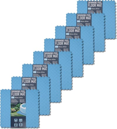 90x stuks Zwembad Tegels - Ondervloer Blauw - Foam tegels - Grip mat - Ondergrond - Bodem bescherming - Puzzelmat voor zwembad - 38,5 x 38,5 x 0,8 cm