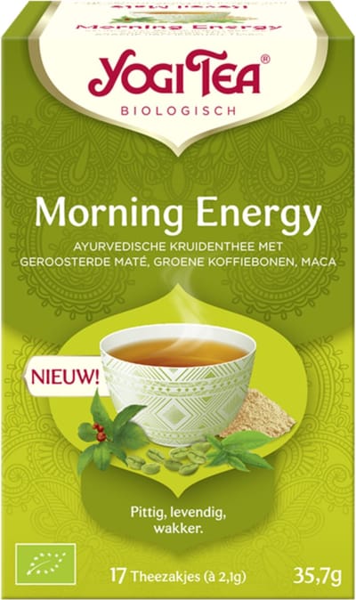 Yogi Tea Morning Energy Bio - Biologische Kruidenthee met Guarana, Gember en Citroen voor Een Verkwikkende Start van de Dag