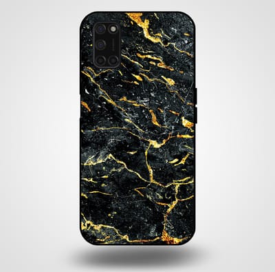 Smartphonica Telefoonhoesje voor OPPO A52 / A72 4G / A92 met marmer opdruk - TPU backcover case marble design - Goud Zwart geschikt voor Oppo A52;Oppo A72;Oppo A92