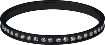 Quiges Stapelring Dames - Vulring Wit Zirkonia - RVS Zwart - Maat 20 - Hoogte 2mm