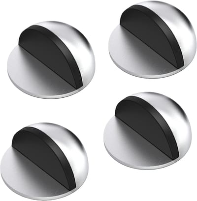 longziming Set van 4 Zelfklevende Deurstoppers – Roestvrijstalen Deurbuffers – voor Vloer en Muur – Sterke Plakstrip – Bescherming voor Wanden, Deuren en Meubels