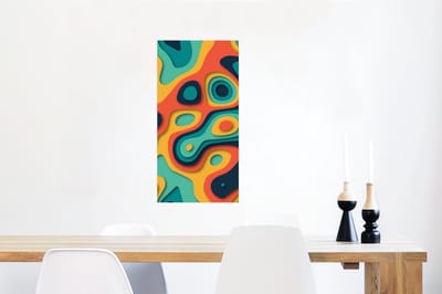 Poster Cirkel - Patronen - Kleuren - 40x80 cm
