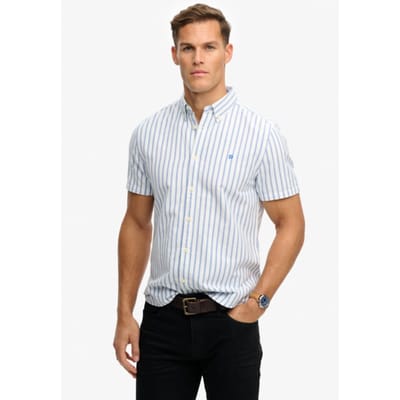 Superdry Preppy Oxford Overhemd met Korte Mouwen Blue Grootte: S
