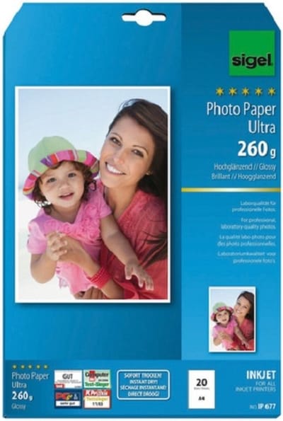 Sigel inkjet fotopapier - Ultra - A4 - hoogglans - 260 grams - 20 vel - SI-IP677