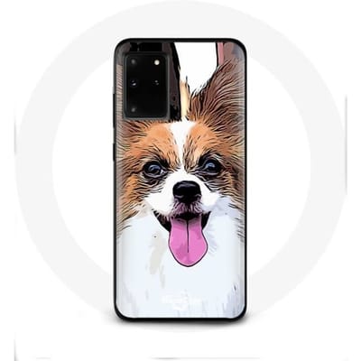Hoesje voor Samsung Galaxy S11 Plus Continental Miniatuurspaniël Vlinderpuppy Wit en Bruin